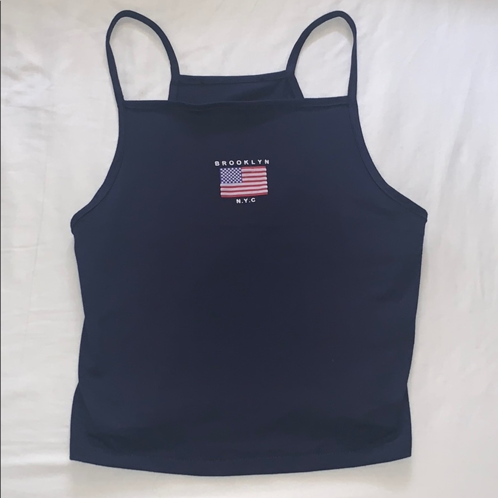 Halter Brooklyn NYC crop top